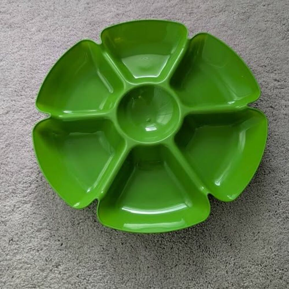 Lime Green 7 Compartment Serving Platter Tray - Picture 1 of 3